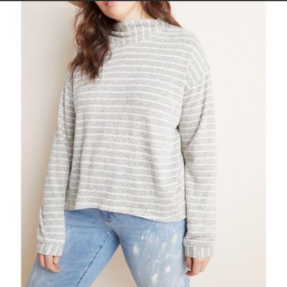 NWT Anthropologie Mirielle Mock Neck Sweater 3X
